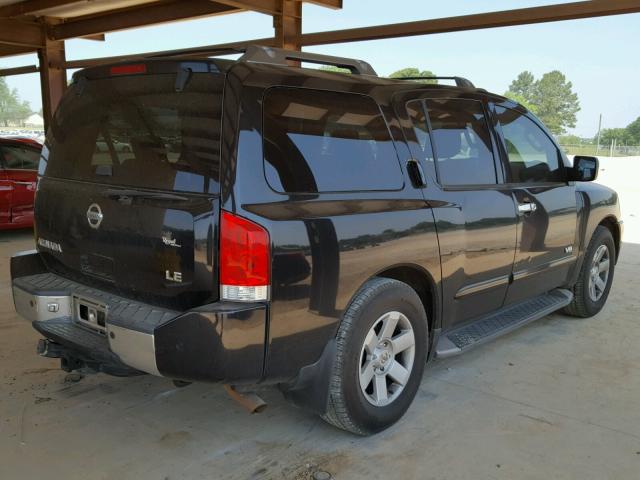 5N1AA08A35N740484 - 2005 NISSAN ARMADA SE BLACK photo 4