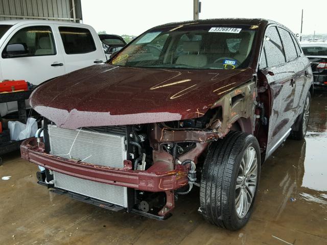 2LMPJ6LR4HBL47608 - 2017 LINCOLN MKX RESERV BURGUNDY photo 2