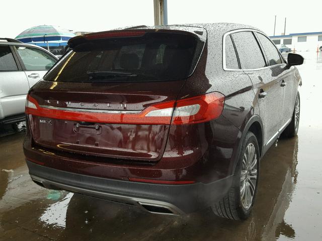 2LMPJ6LR4HBL47608 - 2017 LINCOLN MKX RESERV BURGUNDY photo 4