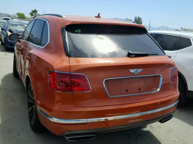 SJAAC2ZV3HC015688 - 2017 BENTLEY BENTAYGA ORANGE photo 3