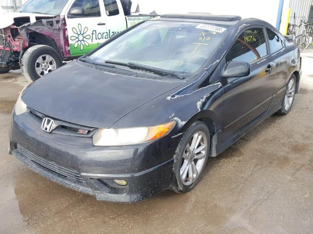 2HGFG21537H703448 - 2007 HONDA CIVIC SI BLACK photo 2