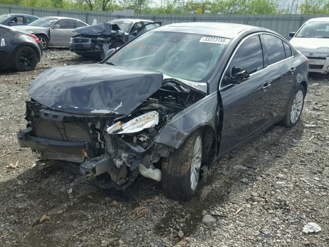 W04GW5EV2B1130075 - 2011 BUICK REGAL CXL GRAY photo 2