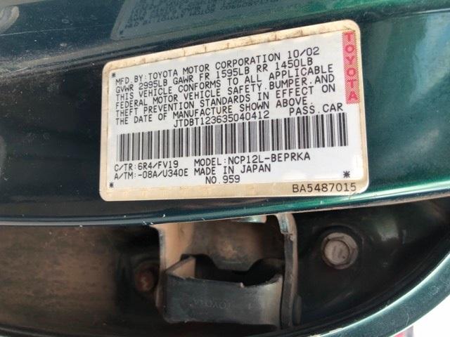 JTDBT123635040412 - 2003 TOYOTA ECHO GREEN photo 10