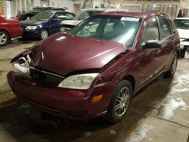 1FAFP37N87W323573 - 2007 FORD FOCUS ZX5 BURGUNDY photo 2