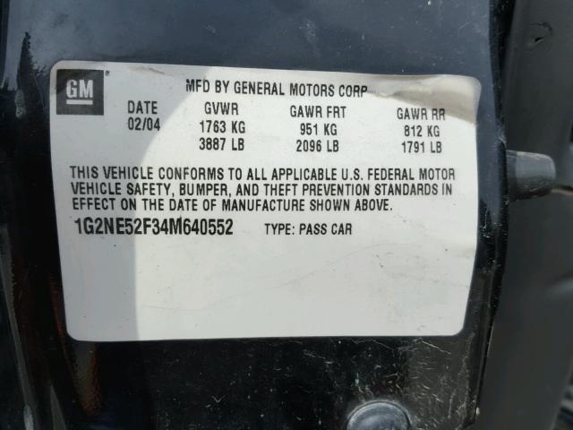 1G2NE52F34M640552 - 2004 PONTIAC GRAND AM S Qara foto 10