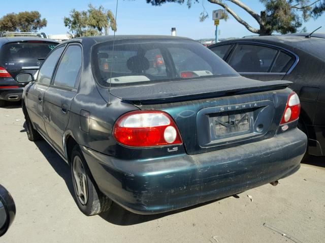 KNAFB1216W5745005 - 1998 KIA SEPHIA BAS GREEN photo 3