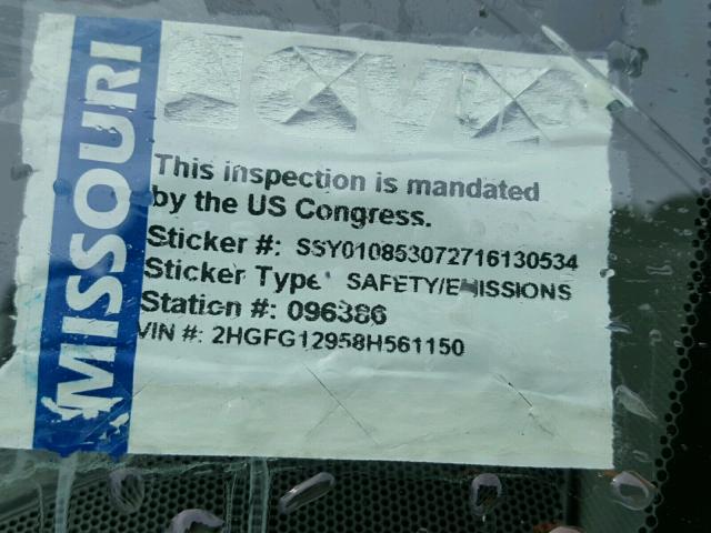 2HGFG12958H561150 - 2008 HONDA CIVIC EXL BLACK photo 10