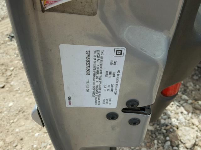 1G2WJ52K8XF324358 - 1999 PONTIAC GRAND PRIX SILVER photo 10