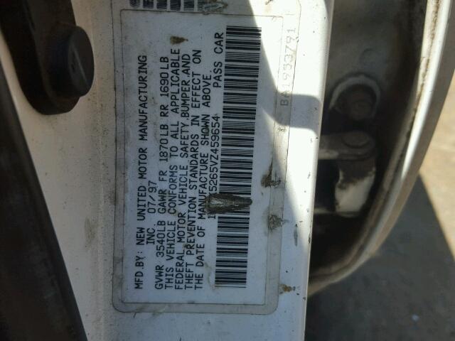 1Y1SK5265VZ459654 - 1997 GEO PRIZM BASE WHITE photo 10