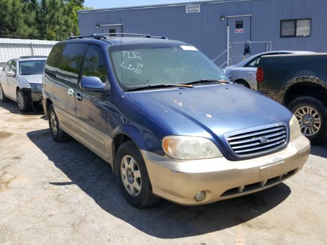 KNDUP131426317173 - 2002 KIA SEDONA EX BLUE photo 1