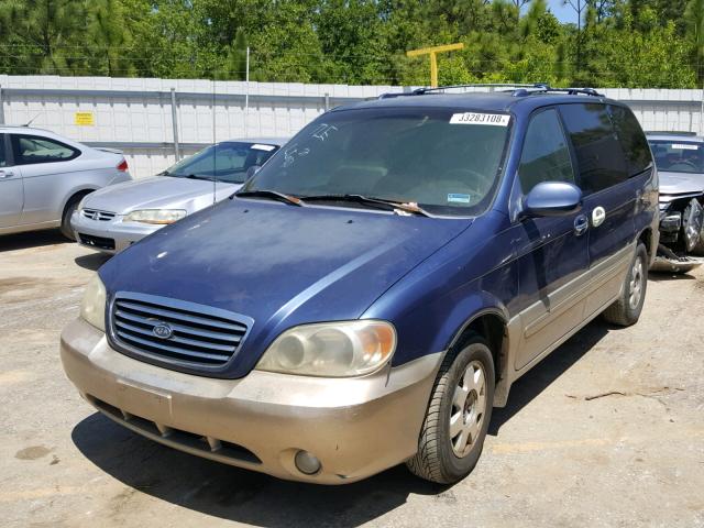 KNDUP131426317173 - 2002 KIA SEDONA EX BLUE photo 2