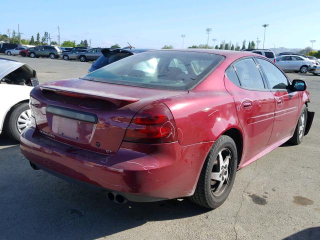 2G2WP522741122886 - 2004 PONTIAC GRAND PRIX RED photo 4