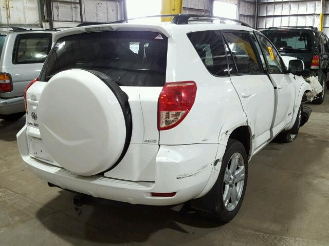 JTMBD32V376049773 - 2007 TOYOTA RAV4 SPORT WHITE photo 4