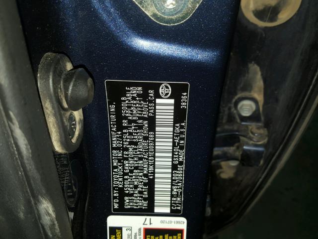 4T1BK1EB1EU097689 - 2014 TOYOTA AVALON BAS Blau Foto 10