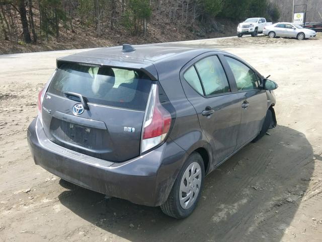 JTDKDTB33G1133409 - 2016 TOYOTA PRIUS C GRAY photo 4