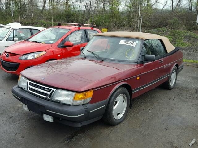 YS3AL76L5P7003430 - 1993 SAAB 900 BURGUNDY photo 2