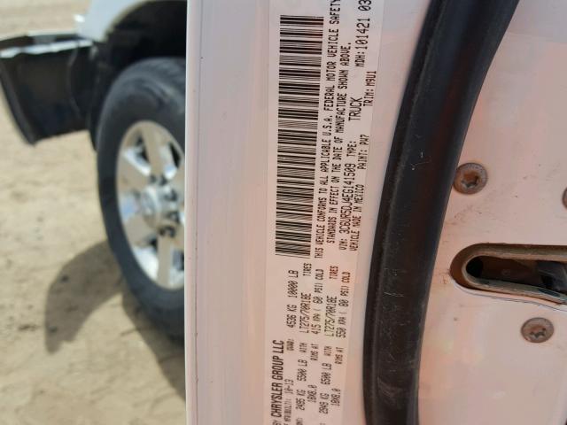3C6UR5DJ4EG141509 - 2014 RAM 2500 SLT WHITE photo 10