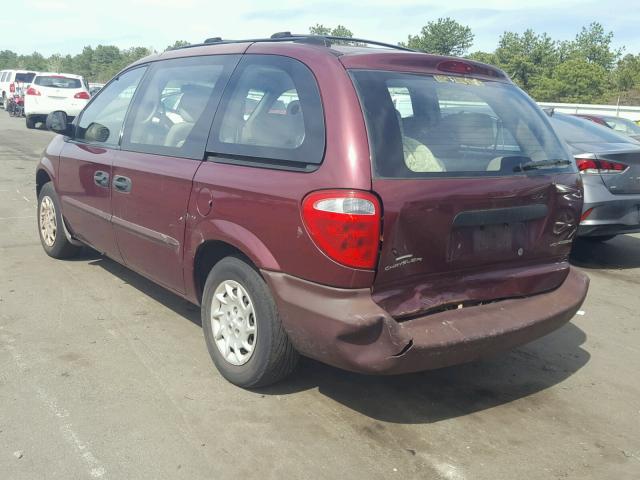 1C8GJ25342B731661 - 2002 CHRYSLER VOYAGER MAROON photo 3