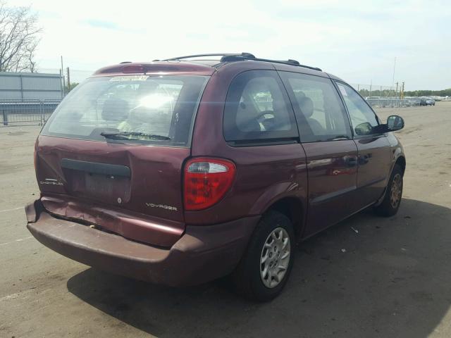 1C8GJ25342B731661 - 2002 CHRYSLER VOYAGER MAROON photo 4