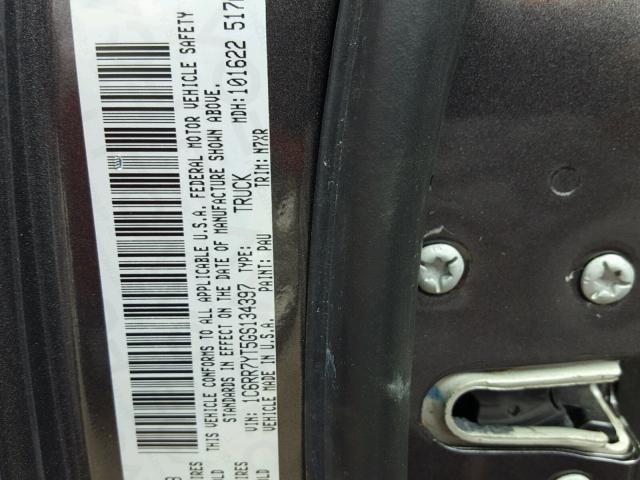 1C6RR7YT5GS134397 - 2016 RAM 1500 REBEL შავი ფოტო 10