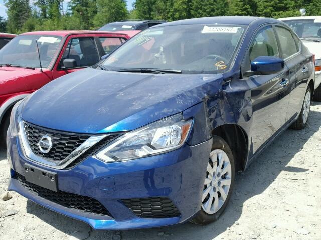 3N1AB7AP0HY267582 - 2017 NISSAN SENTRA S BLUE photo 2