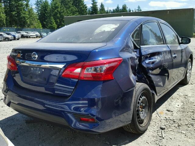 3N1AB7AP0HY267582 - 2017 NISSAN SENTRA S BLUE photo 4