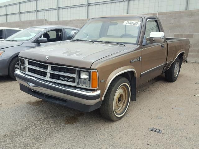 1B7FL26X7KS099473 - 1989 DODGE DAKOTA BROWN photo 2