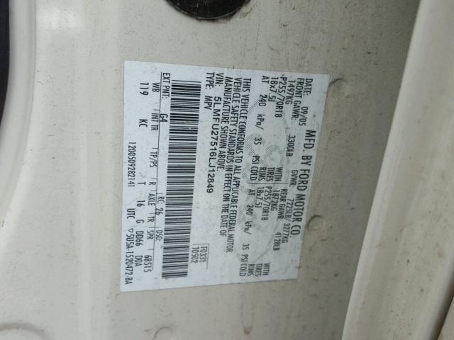 5LMFU27516LJ12849 - 2006 LINCOLN NAVIGATOR CREAM photo 10