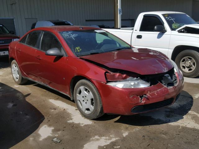 1G2ZF57B684263581 - 2008 PONTIAC G6 VALUE L BURGUNDY photo 1