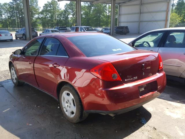 1G2ZF57B684263581 - 2008 PONTIAC G6 VALUE L BURGUNDY photo 3