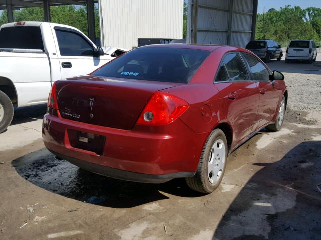 1G2ZF57B684263581 - 2008 PONTIAC G6 VALUE L BURGUNDY photo 4