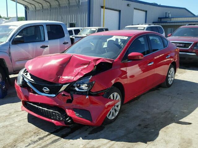 3N1AB7AP7HL662503 - 2017 NISSAN SENTRA S RED photo 2