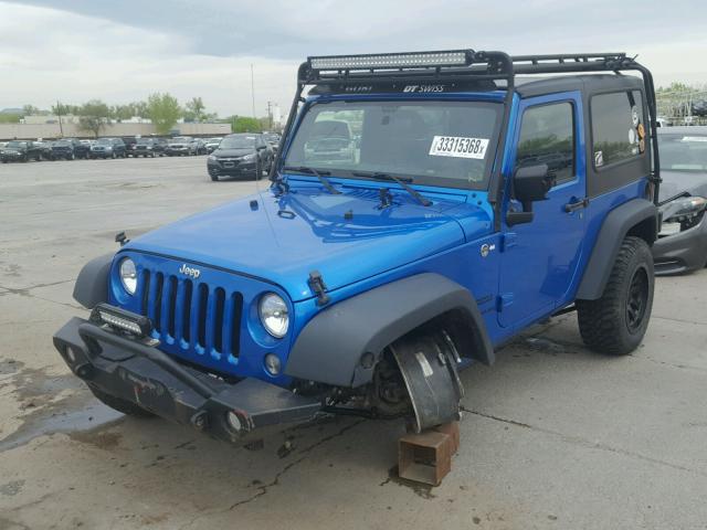 1C4AJWAG8FL538100 - 2015 JEEP WRANGLER S BLUE photo 2