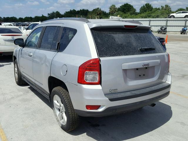 1C4NJCBA9CD622877 - 2012 JEEP COMPASS SP SILVER photo 3