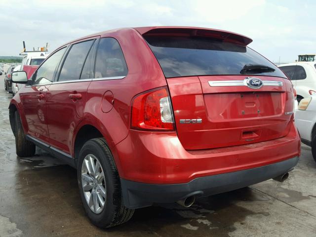 2FMDK3KC2BBA86641 - 2011 FORD EDGE LIMIT RED photo 3