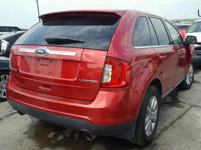 2FMDK3KC2BBA86641 - 2011 FORD EDGE LIMIT RED photo 4