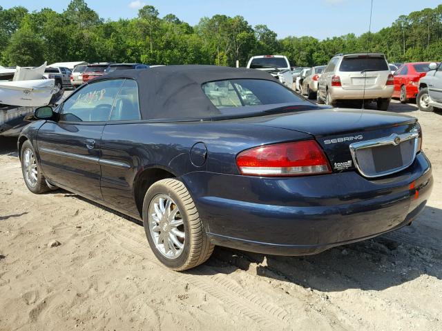 1C3EL65R12N147381 - 2002 CHRYSLER SEBRING LI BLUE photo 3