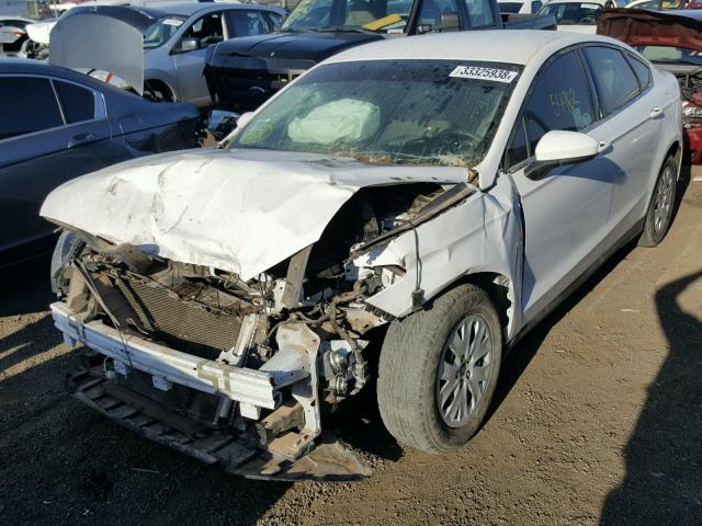 3FA6P0G72ER316375 - 2014 FORD FUSION S WHITE photo 2