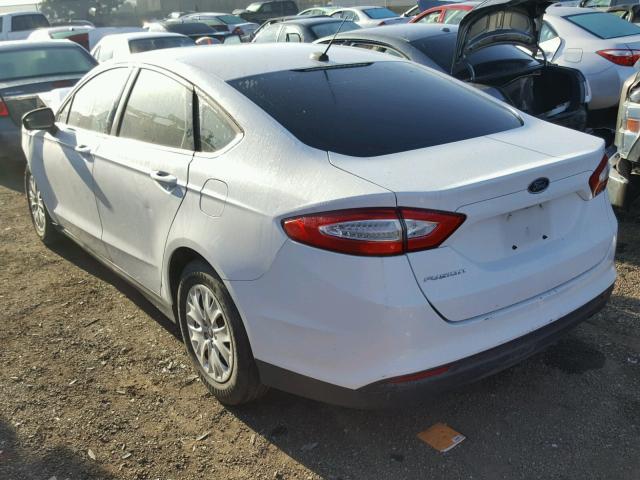 3FA6P0G72ER316375 - 2014 FORD FUSION S WHITE photo 3