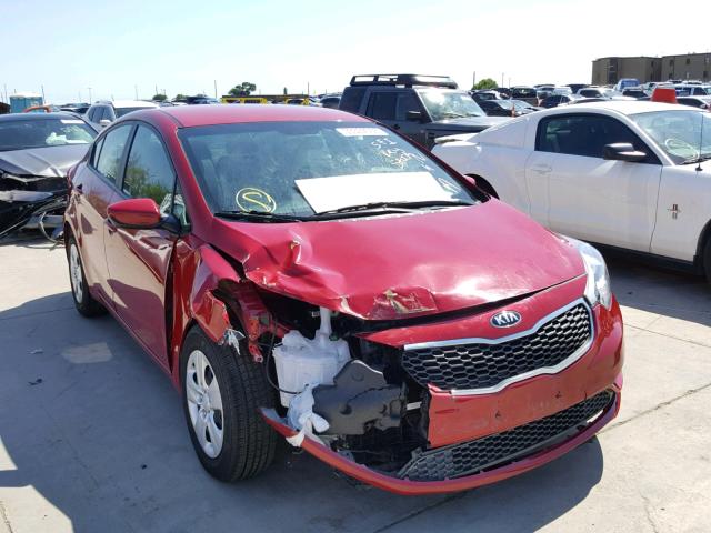 KNAFK4A67G5607487 - 2016 KIA FORTE LX RED photo 1