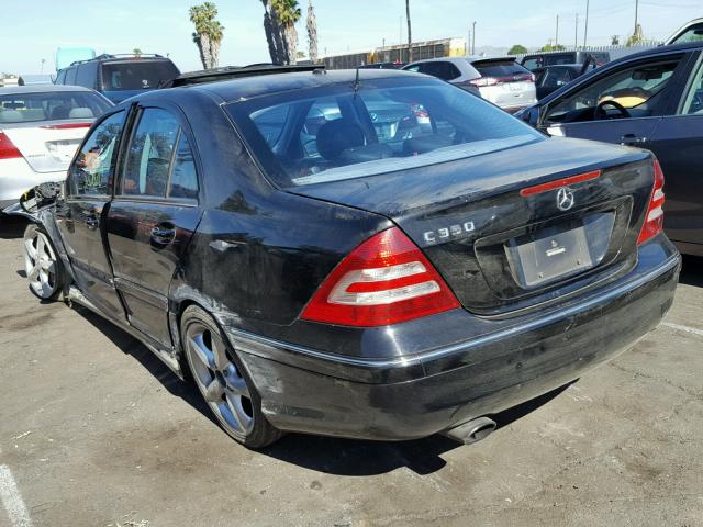 WDBRF56H36F751663 - 2006 MERCEDES-BENZ C 350 BLACK photo 3