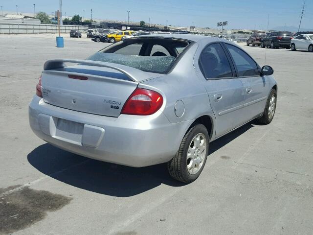 1B3ES56C73D132167 - 2003 DODGE NEON SXT SILVER photo 4