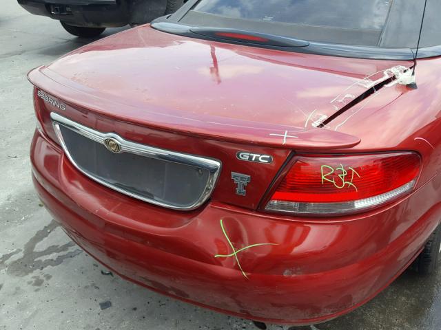 1C3EL75R75N660645 - 2005 CHRYSLER SEBRING GT RED photo 9