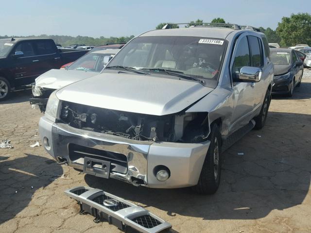 5N1AA08B14N741298 - 2004 NISSAN ARMADA SE SILVER photo 2