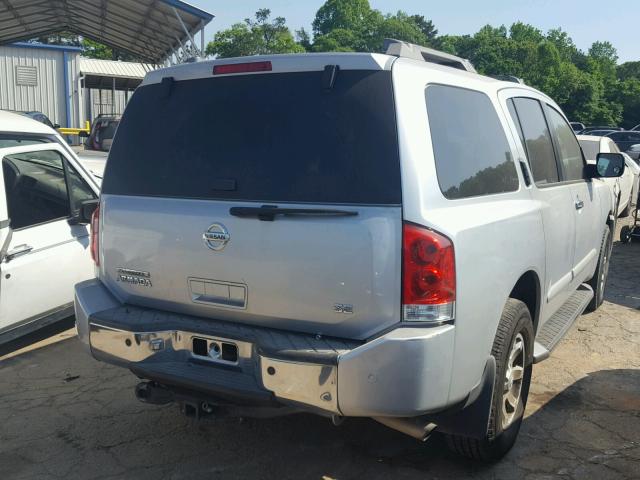 5N1AA08B14N741298 - 2004 NISSAN ARMADA SE SILVER photo 4