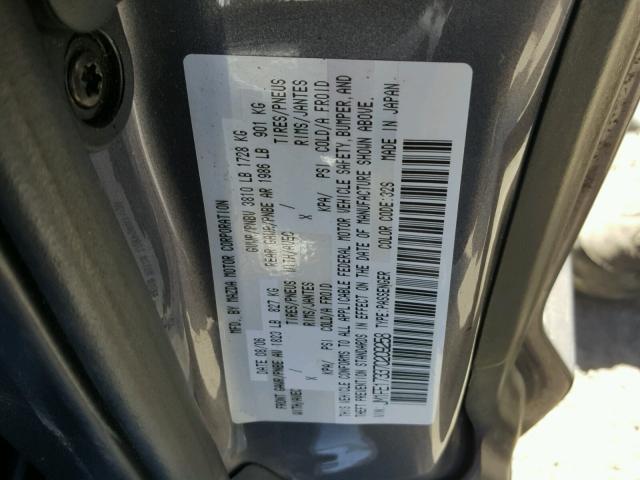 JM1FE173370209258 - 2007 MAZDA RX8 GRAY photo 10