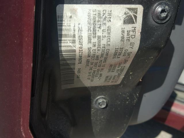 1G8AG52F03Z109678 - 2003 SATURN ION LEVEL შავი ფოტო 10