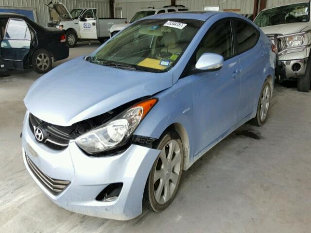 KMHDH4AE3CU381640 - 2012 HYUNDAI ELANTRA GL BLUE photo 2