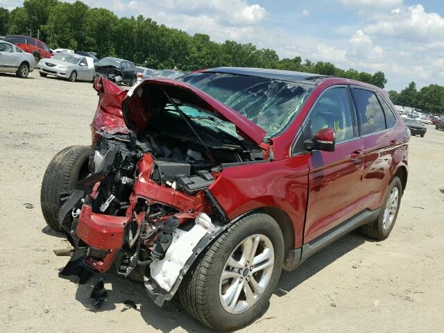 2FMTK4J81FBB64265 - 2015 FORD EDGE SEL A MAROON photo 2