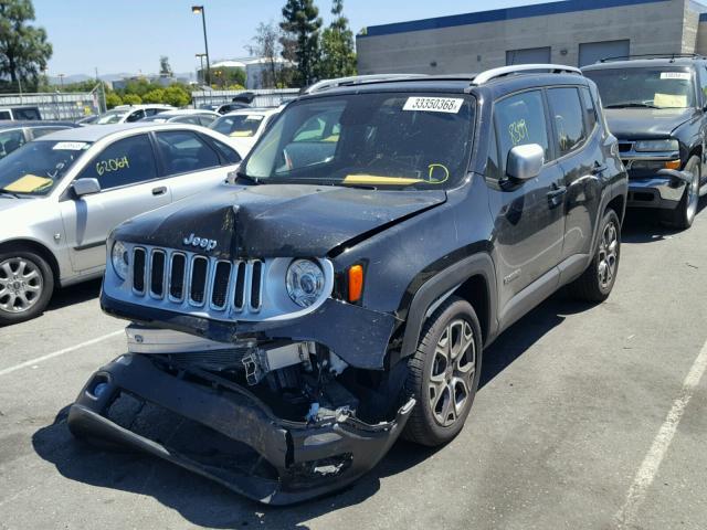 ZACCJADB4HPG00179 - 2017 JEEP RENEGADE L BLACK photo 2